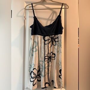Roxy Navy and White Floral Beach Dress